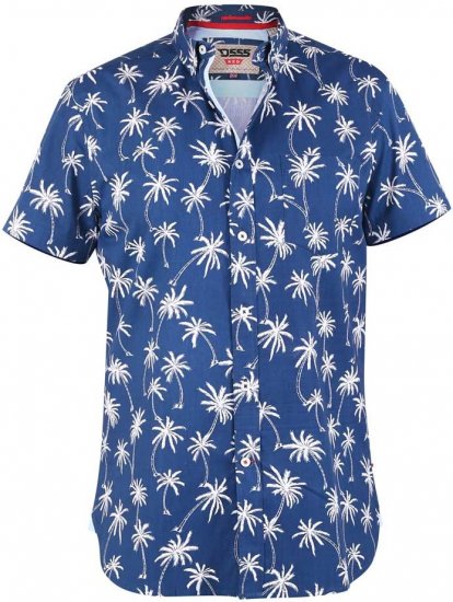 D555 BURLEY Palm Tree Print Shirt - Särgid - Meeste suured särgid 2XL – 8XL