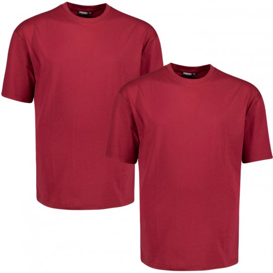 Adamo Marlon Comfort fit 2-pack T-shirt Burgundy - T-särgid - Suured T-särgid 2XL – 14XL