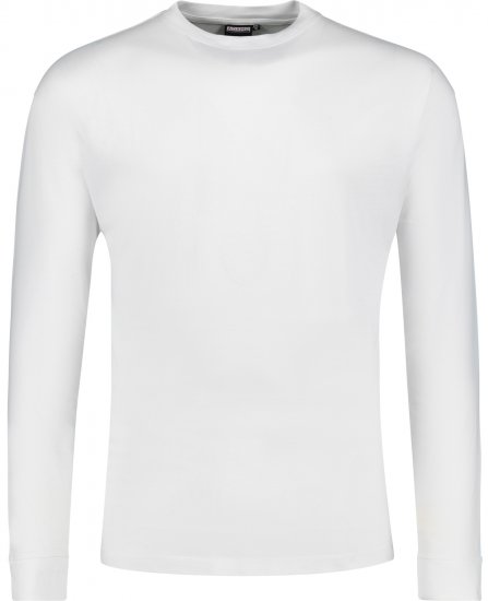 Adamo Floyd Comfort fit Long sleeve T-shirt White - T-särgid - Suured T-särgid 2XL – 14XL