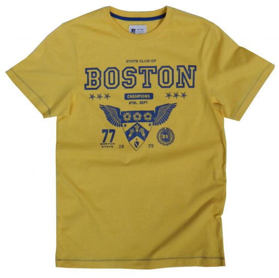 Kam Jeans Boston Tee Yellow - T-särgid - Suured T-särgid 2XL – 14XL