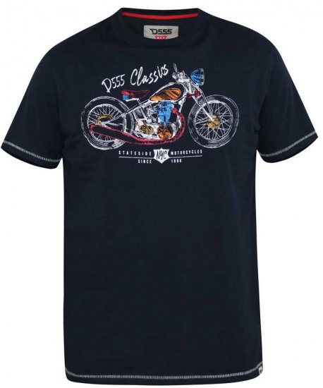 D555 DENTON Motorbike Printed T-Shirt - T-särgid - Suured T-särgid 2XL – 14XL