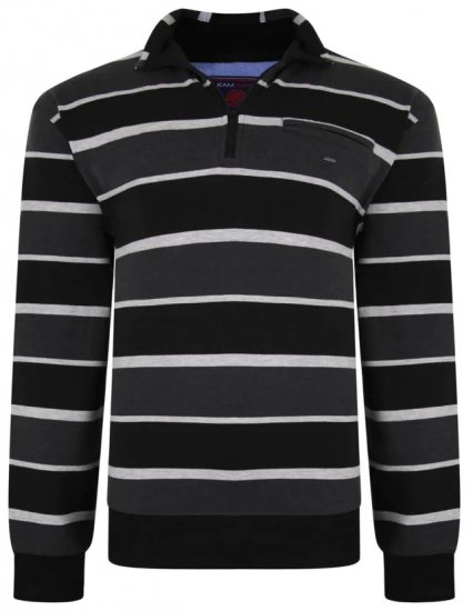 Kam Jeans 7022 Striped Sweater - Sviitrid ja Dressipluusid - Meeste suured kapuutsiga jakid suurustes 2XL – 14XL