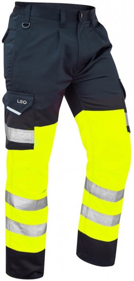 Leo Bideford Cargo Pants Hi-Vis Yellow/Navy - Tööriided - Suured tööriided