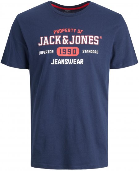 Jack & Jones JJSTAMP TEE Navy - T-särgid - Suured T-särgid 2XL – 14XL