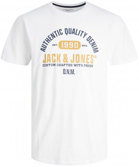 Jack & Jones JJSTAMP TEE White - T-särgid - Suured T-särgid 2XL – 14XL