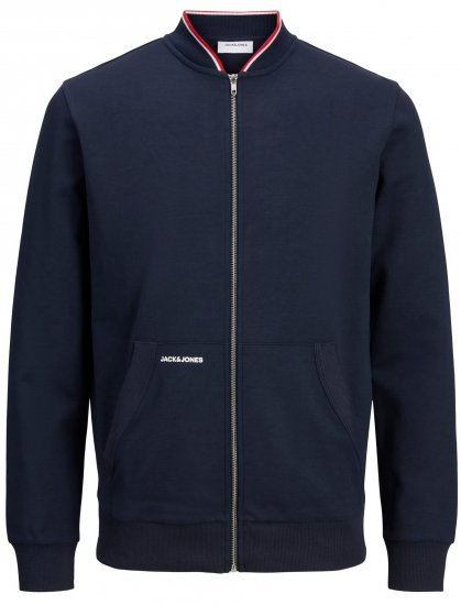 Jack & Jones JJAIDEN ZIP Sweater Navy - Sviitrid ja Dressipluusid - Meeste suured kapuutsiga jakid suurustes 2XL – 14XL