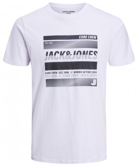 Jack & Jones JCOARC T-Shirt White - T-särgid - Suured T-särgid 2XL – 14XL