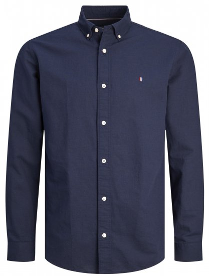 Jack & Jones JPRBLUSUMMER SHIELD LS Shirt Navy Blazer - Särgid - Meeste suured särgid 2XL – 8XL