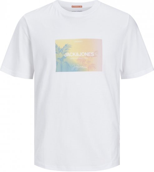 Jack & Jones JORARUBA Sunset Branding T-shirt White - T-särgid - Suured T-särgid 2XL – 14XL