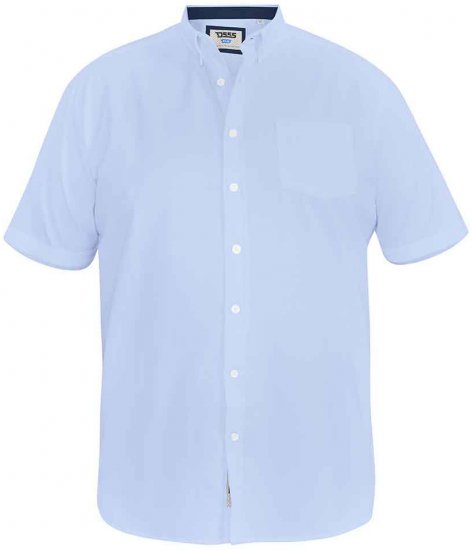 D555 James Short Sleeve Oxford Shirt Sky Blue - Särgid - Meeste suured särgid 2XL – 8XL