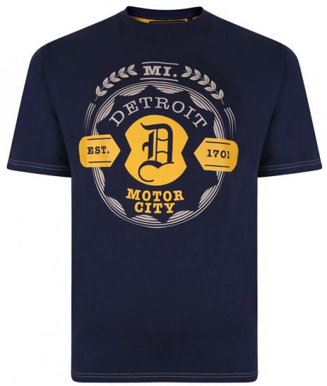 Kam Jeans 5350 Detroits Motors T-shirt Indigo - T-särgid - Suured T-särgid 2XL – 14XL