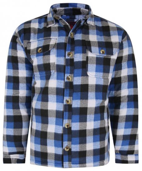 Kam Jeans 6213 Sherpa Lined Flannel Shirt Navy - Särgid - Meeste suured särgid 2XL – 8XL