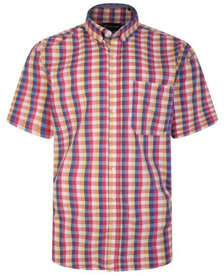 Kam Jeans 6248 Casual Short Sleeve Shirt Pink - Särgid - Meeste suured särgid 2XL – 8XL