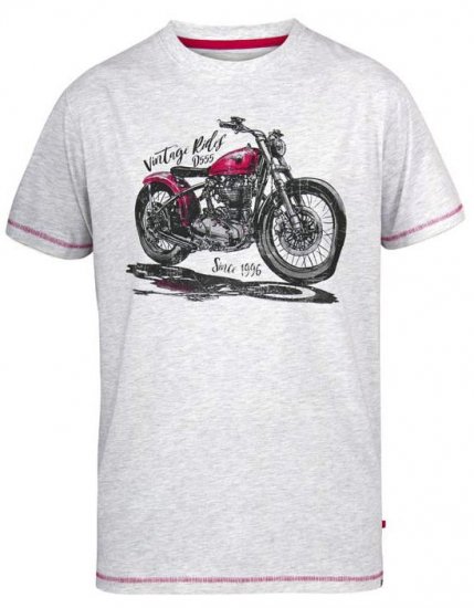 D555 Miles Vintage Rides Motorbike Crew Neck Printed T-Shirt - T-särgid - Suured T-särgid 2XL – 14XL