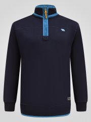 D555 Conway 2 1/4 Zip Neck Fleece Sweatshirt With Bear Logo Tumesinine