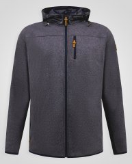 D555 Conrad Detachable Hood Bonded Fleece Zip Through Hoody Tumesinine