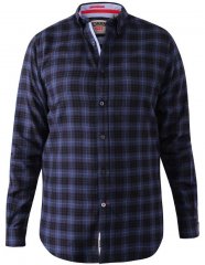 D555 Dovercourt Flannel Check Shirt Blue and Black