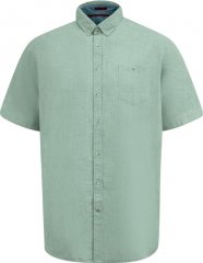 D555 Falmouth 2 Linen Mix Short Sleeve Shirt With Button Down Mint