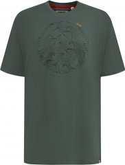 D555 Poole Circle Wave Printed Crew Neck T-shirt Khaki