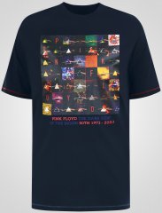 D555 Otto Official Pink Floyd 50th Anniversary T-särk Pildiga Tumesinine