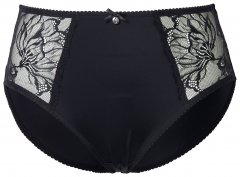 Ulla Popken 822864 Pitsiga lillelised aluspüksid Must