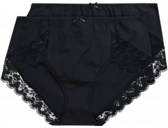 Ulla Popken 824106 Pitsiga aluspüksid 2 tk Must