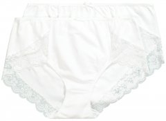 Ulla Popken 824106 Pitsiga bokser-aluspüksid 2 tk Valge