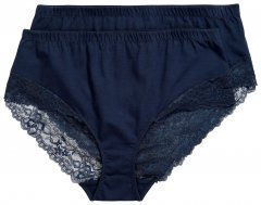 Ulla Popken 830094 Pitsiga aluspüksid 2 tk Tumesinine
