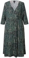 Ulla Popken 841839 3/4 varrukatega loomamustriga jersey-kleit Tumeroheline