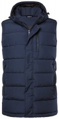 Men+ 433 Kapuutsiga tepitud vest Tumesinine