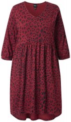 Ulla Popken 844945 V-kaelusega A-lõikega jersey-kleit Ploom