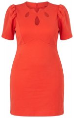 Ulla Popken 845150 Lühikeste varrukatega bodycon-kleit Punane