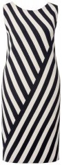 Ulla Popken 845784 Triibuline kootud kleit Must