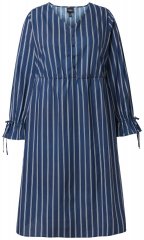 Ulla Popken 845863 V-kaelusega triibuline kleit Tumesinine