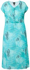 Ulla Popken 848696 V-kaelusega mustriline midikleit Türkiis