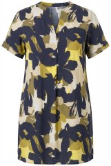 Ulla Popken 848710 Taskutega lilleline kleit Tumesinine
