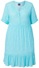 Ulla Popken 848724 Volangidega mustriline kleit Türkiis