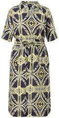 Ulla Popken 848789 Taskutega mustriline midikleit Tumesinine