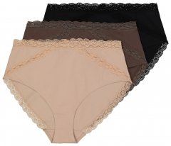 Ulla Popken 848803 Pitsiga aluspüksid 3 tk Must