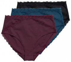 Ulla Popken 848803 Pitsiga aluspüksid 3 tk Veinipunane