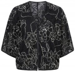 Ulla Popken 849213 Tikandiga siidisegust bolero Must