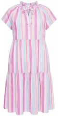 Ulla Popken 849969 Volangidega triibuline midikleit Roosa