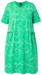 Ulla Popken 850204 V-kaelusega lühikeste varrukatega jersey-kleit Roheline