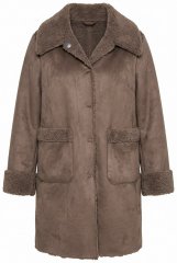 Ulla Popken 850251 Teddymantel Helepruun