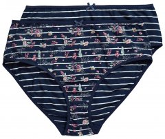 Ulla Popken 850538 Mahepuuvillast lillelised aluspüksid 2 tk Tumesinine
