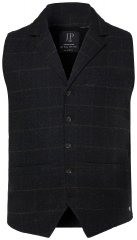 JP1880 851395 Elastne ruuduline tweed-vest Must