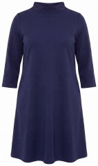 Ulla Popken 851664 Taskutega A-lõikega jersey-kleit Tumesinine