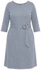 Ulla Popken 851666 3/4 varrukatega triibuline midikleit Hallmeleeritud