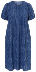 Ulla Popken 852214 Triibuline midikleit Tumesinine