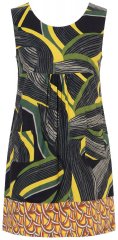 Ulla Popken 852329 Triibuline jersey-kleit Oliivroheline
